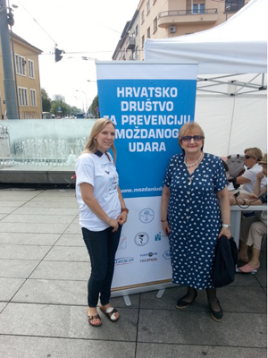 Figure 2. Prof. Vida Demarin (right) and Olga Palzibat at World Brain Day in Zagreb.