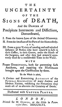 Figure 4. The Uncertainty of the Sign of Death (1746).