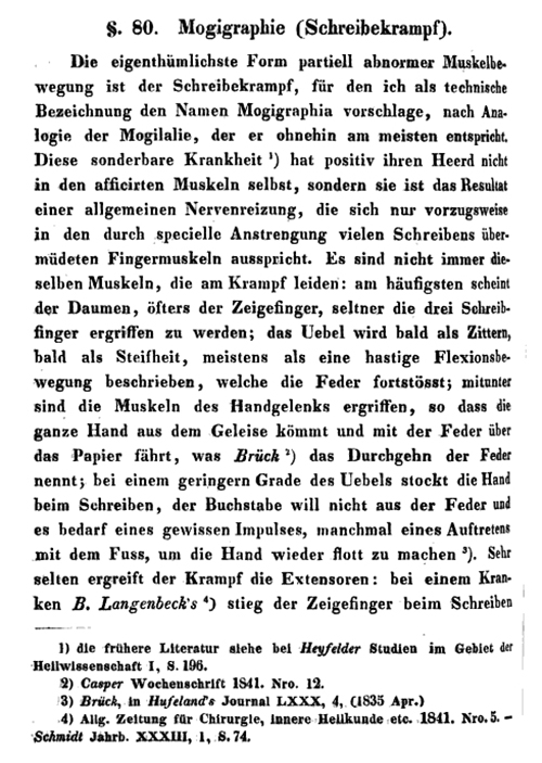 Georg Hirsch's chapter on mogigraphie