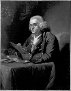 Portrait of Benjamin Franklin (1705-1790) by Charles Willson Peale (1772) 