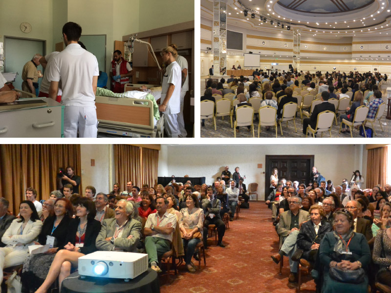 World Neurology is encouraging submissions on a variety of topics related to neurologic education, including, but not limited, to education of neurologic trainees, continuing education, and education of the public. Clockwise top, from left to right. Figure 1 shows neurologists in training in Vienna, Austria, figure 2 shows neurologists attending a continuing neurologic education symposium in Almaty, Kazakhstan in August 2015, and figure 3 shows Patient Day at the World Congress of Neurology in Santiago Chile, October 31, 2015.