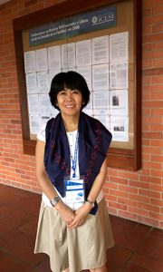 Yuri Takeuchi, MD, president of the XII Colombian Congress of Neurology, wearing the official scarf of the WFN.